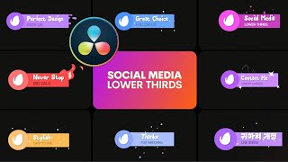 Social Media Lower Thirds  DaVinci Resolve [upl. by Aicert533]