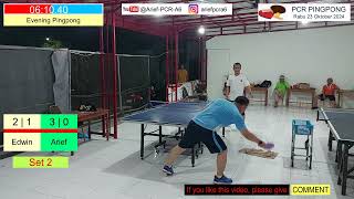 Match use antispin rubber on the backhand Nittaku Best Anti Arief vs Edwin PCR Pingpong [upl. by Chu797]