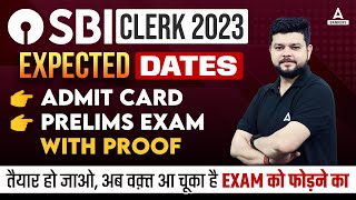 SBI Clerk Exam Date 2023  SBI Clerk Admit Card amp Expected Exam Date  SBI Clerk 2023 [upl. by Naleag580]