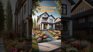 Beautiful modern twostorey house architecture with vibrant flower bed front [upl. by Shewmaker181]