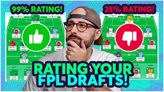 RATING YOUR FPL DRAFTS  AI TEAM RATING 🤖  Fantasy Premier League Tips 202425 [upl. by Irmo835]