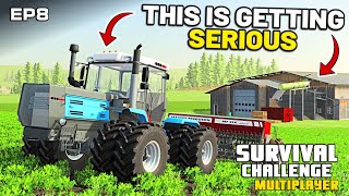 THIS IS GETTING SERIOUS  Survival Challenge Multiplayer  FS22  Episode 8 [upl. by Attelrahc]