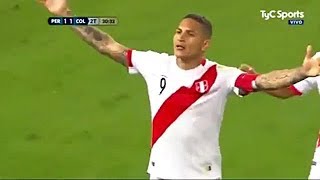 Perú 1  Colombia 1  gol de Paolo Guerrero narración argentina Eliminatorias Rusia 2018 [upl. by Iene]