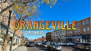 4K ORANGEVILLE Ontario  Downtown Broadway Street  Walking Tour with Captions [upl. by Imelida]