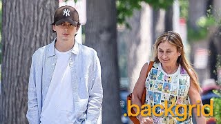 Timothée Chalamet steps out for Sunday brunch with his mom in Los Angeles [upl. by Gracye]