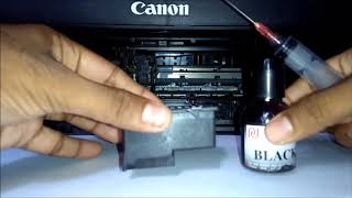 How to refill canon black ink cartridge [upl. by Lynnea]