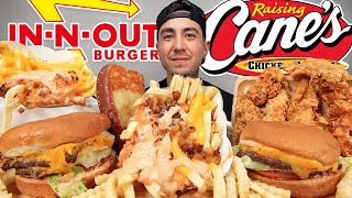 MUKBANG EATING IN N OUT Animal Style Fries Double Cheese Burger Raising Canes Chicken Tenders [upl. by Samella]