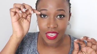 HOW TO WEAR FALSE EYELASHES FOR THE FIRST TIME  Life List 21 [upl. by Ellinad]