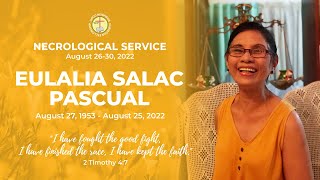 Eulalia Salac Pascual  Necrological Service August 30 2022 [upl. by Shep]