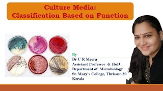 Culture media Part 4 Classification Based on FunctionDr C R Meera [upl. by Rossie900]