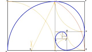 ESPIRAL ÁUREA  Dibujar una espiral áurea conociendo el lado menor del rectángulo áureo [upl. by Mic]