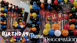 Colourful Birthday Theme Decoration  Balloon arch  Helloween Decor ideas [upl. by Ariek]