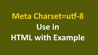 Meta Charsetutf8 use in HTML Meta Charsetutf8 ka HTML me Kya Use Hai [upl. by Pryce171]