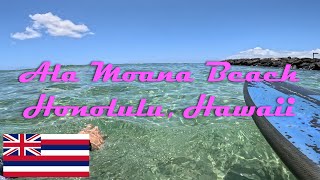 Surfing Ala Moana  Honolulu Hawaii [upl. by Akkahs49]