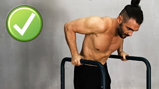 Cómo HACER FONDOS EN PARALELAS CORRECTAMENTE  Desarrollar PECTORALES y TRÍCEPS  Tutorial [upl. by Adniuqal]