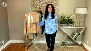 Sport Savvy Printed Drapey Mock Neck Swing Top on QVC [upl. by Kelda480]