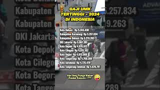 Gaji UMK TERTINGGI Di Indonesia Tahun 2024 trending shortvideo whatsappstatus facts [upl. by Raskin]