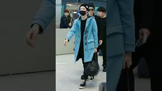 BTS airport fashion bts jin jimin jungkook rm suga trending [upl. by Ettennek]