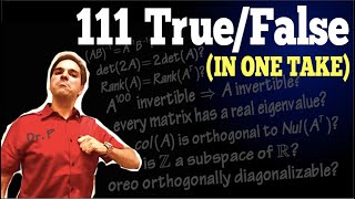 111 Linear Algebra True False Questions [upl. by Eittak]