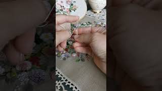 How to start FRIVOLITE  TATTING LACE First stept on TATTING NEEDLE [upl. by Alair]