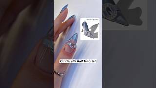 Wow 🙀 Cinderella shoe nail tutorial  Cinderella nail art Cinderella nails Cinderella shoe [upl. by Teuton688]