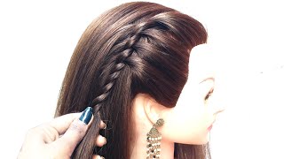 Easy front braid hairstyle  hairstyle for girls simple hiarstyle  new hair style girl 2024 [upl. by David]