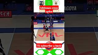 ishikawa cross spike point japan vs france volleyball [upl. by Kwok322]