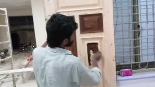 Door Polish wood graining graining diy [upl. by Notla]