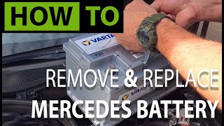 HOW TO Replace amp Install Mercedes Car Battery  Reset Electrical Systems [upl. by Margarida]