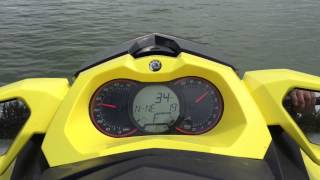 2015 Seadoo gtr 215 top speed test run [upl. by Atirak]