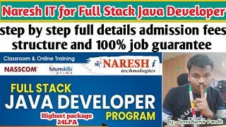 Naresh it for full stack Java developer course  Naresh it 100 job guarantee program  Sonu Soft [upl. by Imaj323]