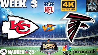 Kansas City Chiefs Vs Atlanta Falcons Simulation  Sunday Night Football Week 3 PS5 4K 60FPS [upl. by Ramedlav244]