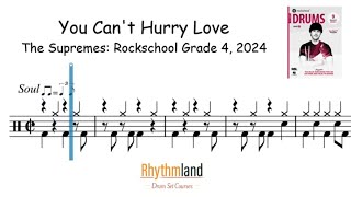 Drum score how to play You Cant Hurry Love  Rockschool Grade 4 drums 2024 [upl. by Innavoj979]