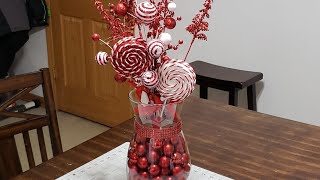 christmas centerpieces dollartree DIY Christmas Centerpiece [upl. by Aseiram]