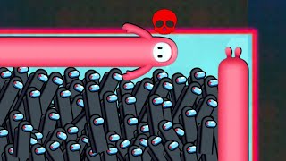 OMG  THE IMPOSTER VS PINK BEAN BEST EPIC SNAKE BATTLE 🐍😍 CREZY SNAKE IO GAME PLAY SNAKEGAME [upl. by Anihcak]