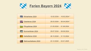 Ferien Bayern 2024 [upl. by Rotman]