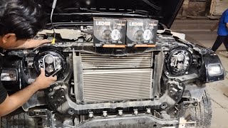 Mahindra Thar 2023 headlight Led Light projector modifications  Thar headlight change [upl. by Delahk195]