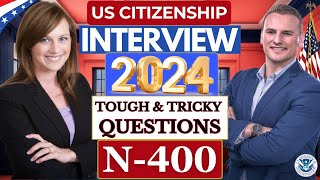 NEW US Citizenship Interview Actual Case 2024 Questions amp Answers Practice  N400 Naturalization [upl. by Nnylyak]