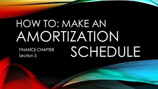 How to Make an Amortization Schedule– Finance Chapter Section 3 Borrowing [upl. by Eelana764]