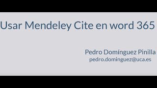 Usar Mendeley Cite en word 365 Citar y referenciar [upl. by Cheshire]