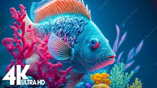 24 HOURS of 4K Underwater Wonders 🐳 Tropical Fish Coral Reef Jellyfish Aquarium  4K Video [upl. by Aizitel]