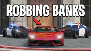 Robbing Banks With Fastest Lamborghini in GTA 5 RP [upl. by Notsur]