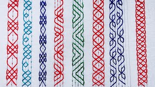 Nakshi Kantha border designs  নকশী কাঁথার বর্ডার লাইন  embroidery designs  Nakshi Kantha design [upl. by Semela]