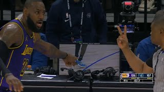 LeBron James cant believe refs called his game tying 3 a 2 vs Timberwolves [upl. by Welch]