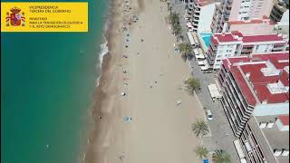 La playa de Calafell tras la aportación de arena [upl. by Yenrab190]