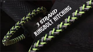 HOW TO MAKE 3 STRAND RINGBOLT HITCHING PARACORD BRACELET EASY PARACORD TUTORIAL DIY [upl. by Carolynne]