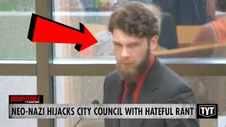 WATCH NeoNazi Hijacks Council Meeting With Hateful Threatening Rant [upl. by Koenraad]