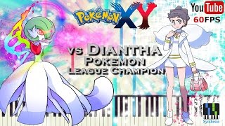 Synthesia Pokemon XY  Diantha Battle Theme quotPiano Arrangementquot 1080p 60 FPS [upl. by Suedaht]