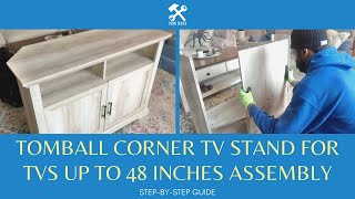 Walker Edison Columbus 44quot Grooved Door Corner TV Stand Assembly aka Tomball Middlebrook Loredo [upl. by Bland420]