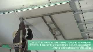 Isolamento acustico REWALL 40 controsoffitto in aderenza [upl. by Shuma]